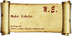 Muhr Edvin névjegykártya